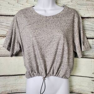 Victoria’s Secret PINK Women’s Gray Heather Drawstring Hem Tee Size L